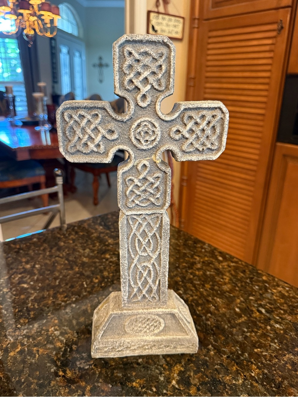 Celtic Knot Standing Cross Statue - Faux Stone Resin